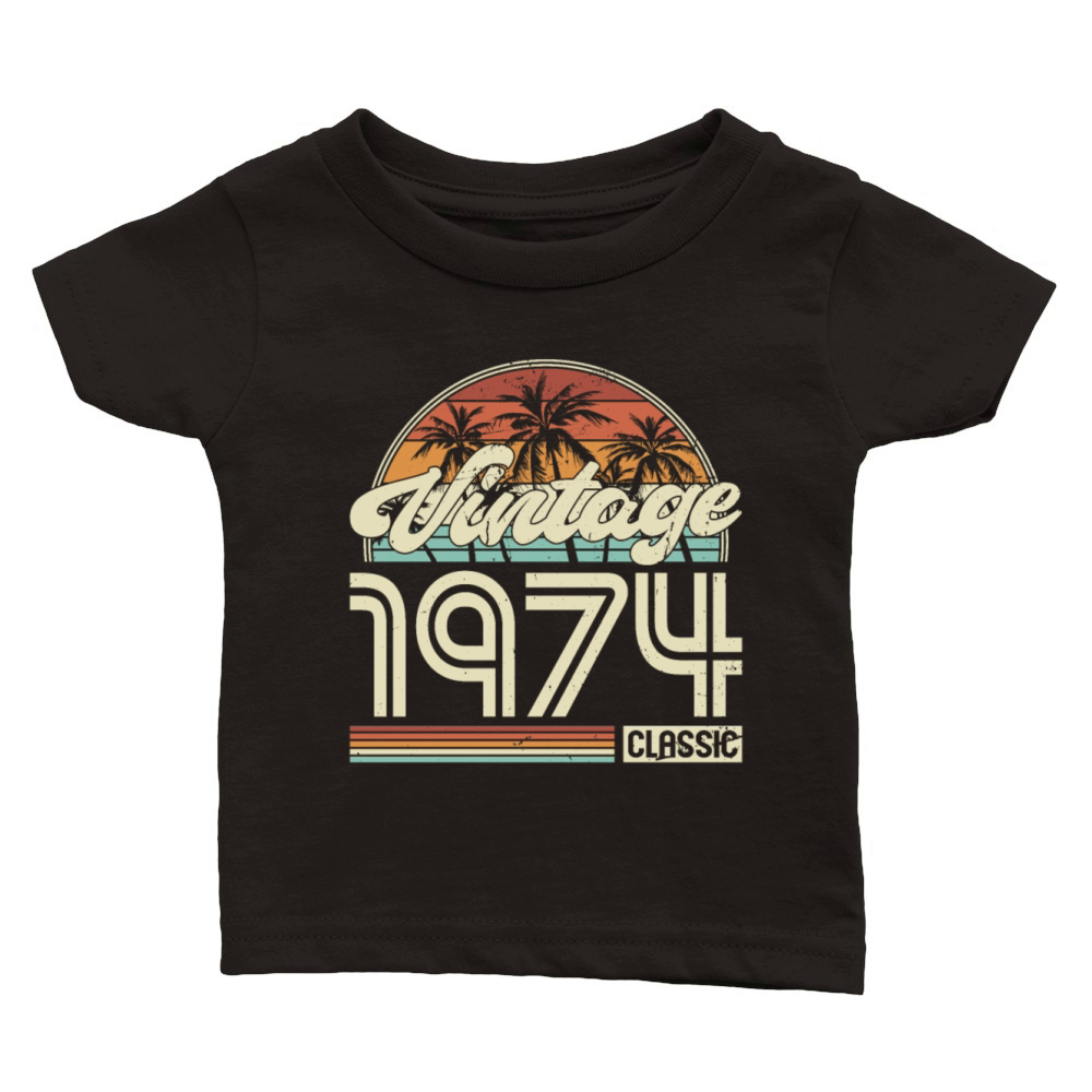 50th birthday vintage 1974 classic 1974 Classic Baby Crewneck T-shirt