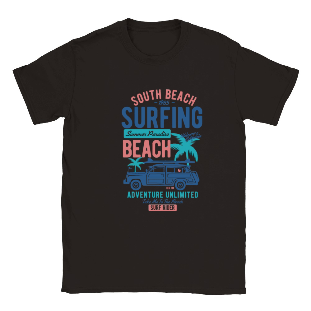 South Beach Surfing Summer Classic Kids Crewneck T-shirt