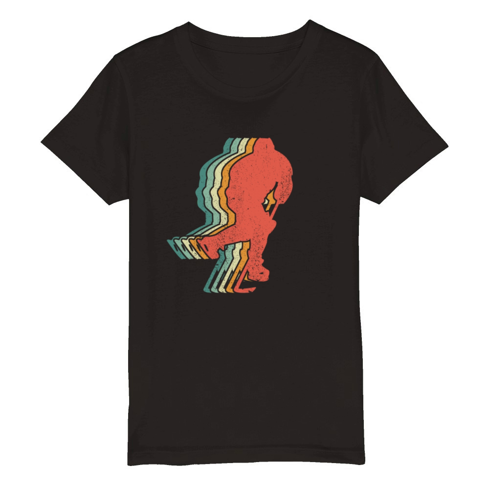 Retro Hockey Player Gift Mens Vintage Hockey Organic Kids Crewneck T-shirt