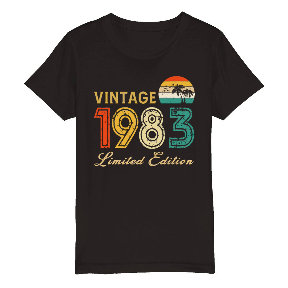 Vintage 1983 Limited Edition Made In 1983 Birthday Organic Kids Crewneck T-shirt