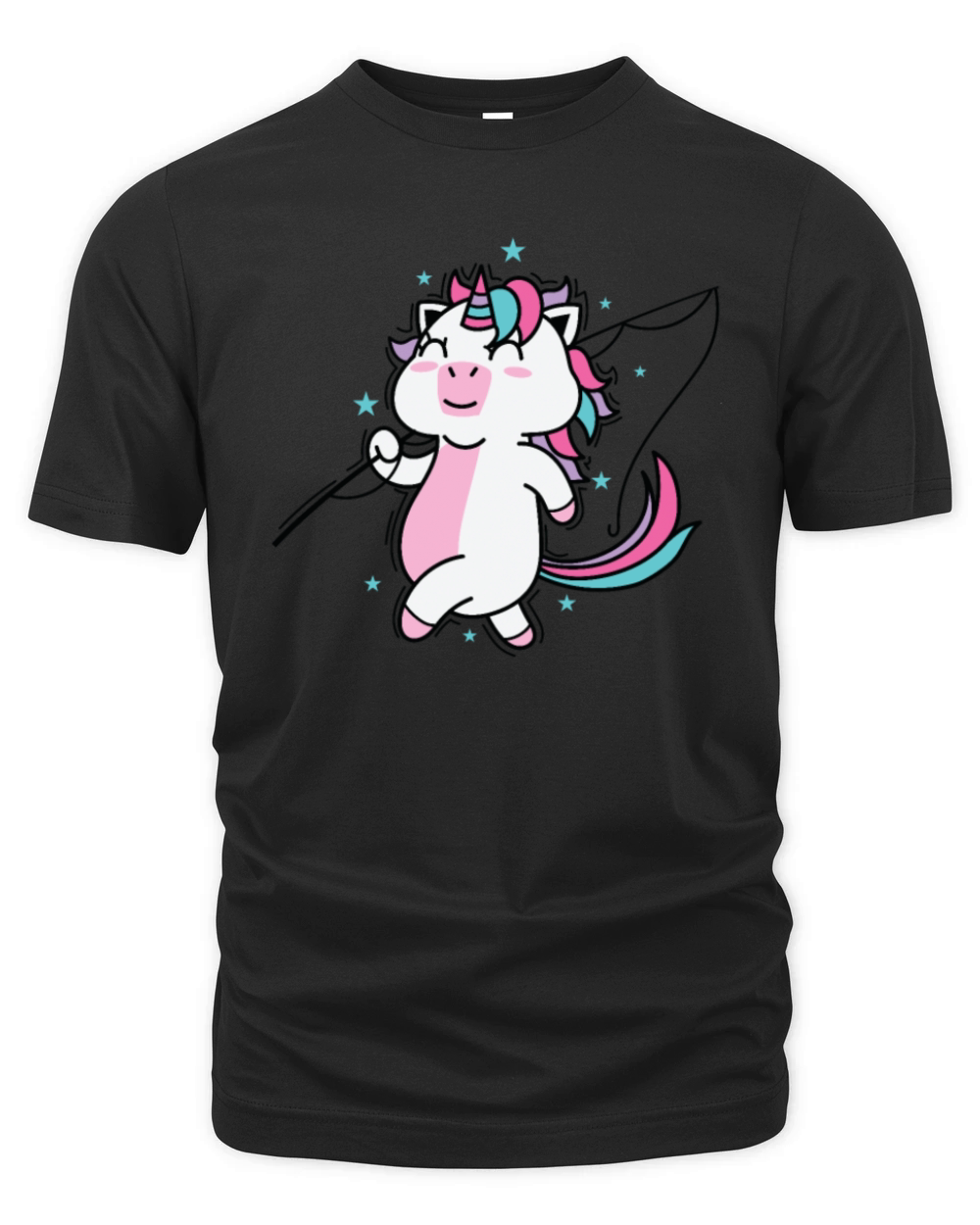 Unicorn wants to go Fishing Mythical Creature Spor Organic Unisex T-shirt