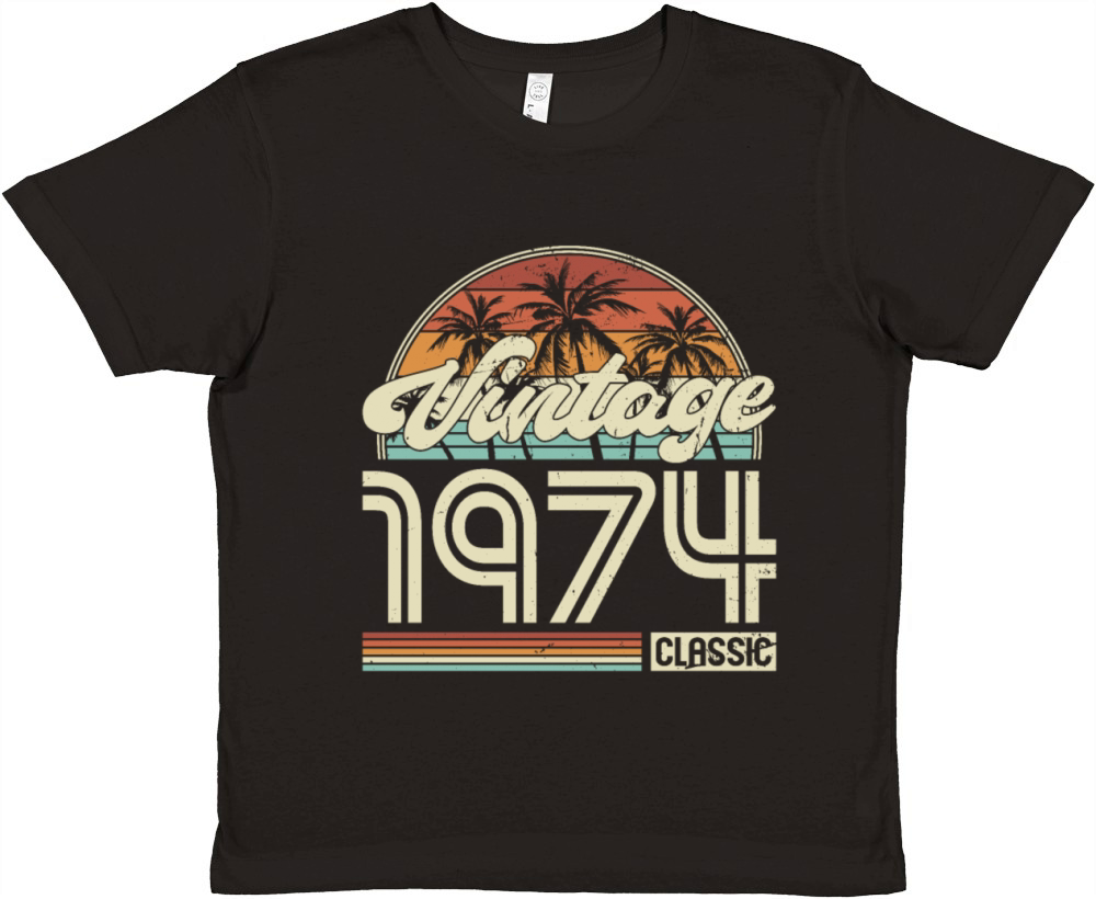50th birthday vintage 1974 classic 1974 Premium Kids Crewneck T-shirt