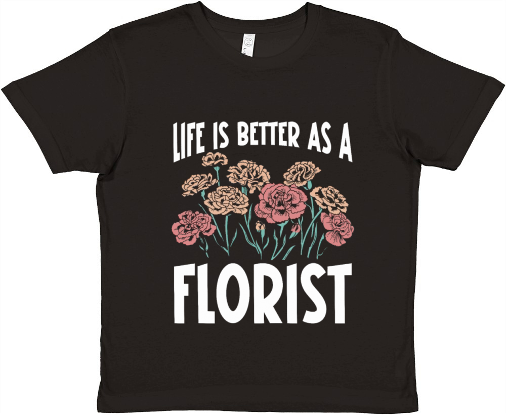 Floral Designer Quote Flower Arranging Florist Premium Kids Crewneck T-shirt