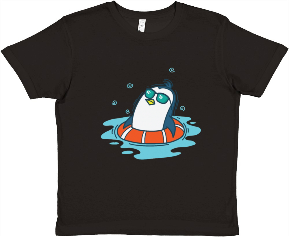 Penguin bathing with swimming Hoop Premium Kids Crewneck T-shirt