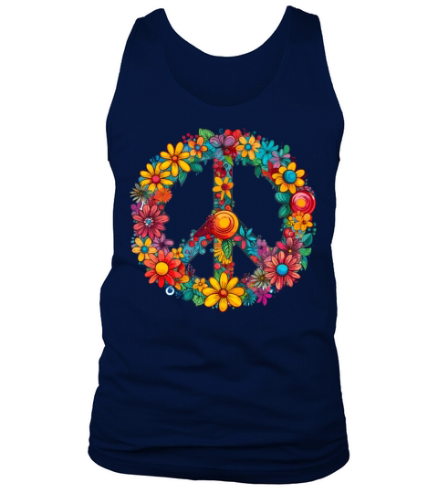Peace Sign Floral Hippie Flower Festival for Tank Top Unisex