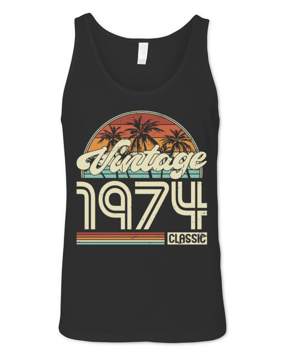 50th birthday vintage 1974 classic 1974 Unisex Jersey Tank