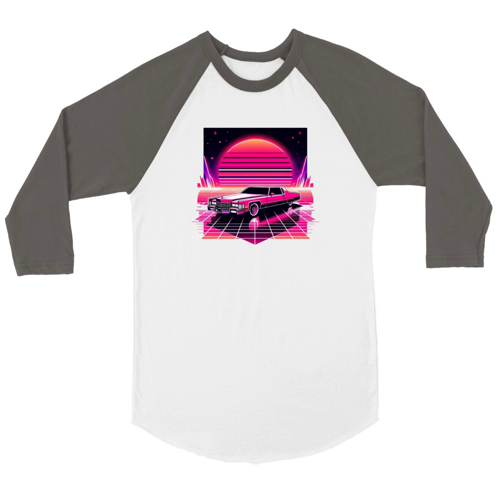 Pink cadillac Unisex ¾ sleeve Raglan T-shirt