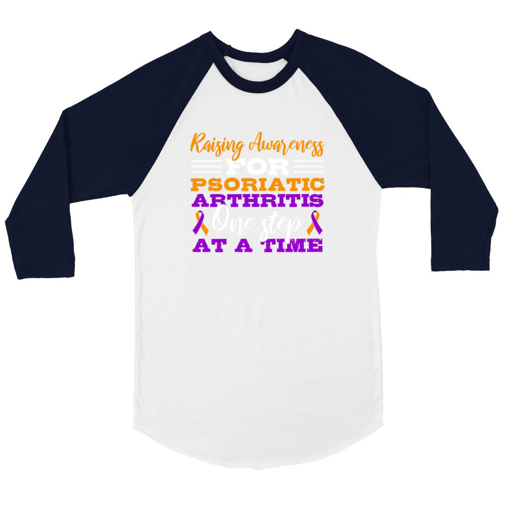 Raising Awareness For Psoriatic Arthritis One Unisex ¾ sleeve Raglan T-shirt