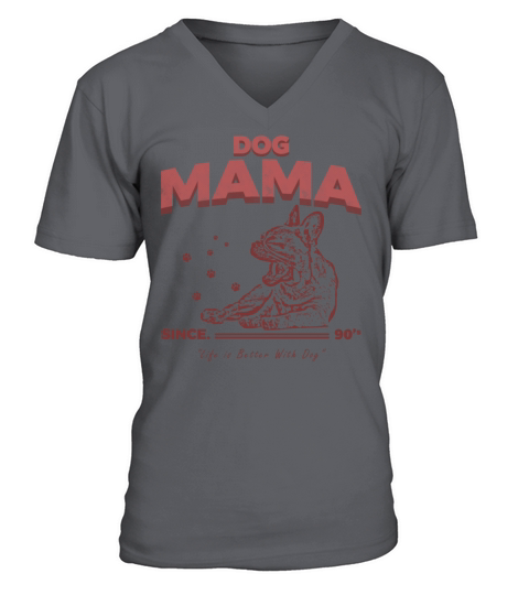 Dog Mama Vintage V-Neck T-shirt