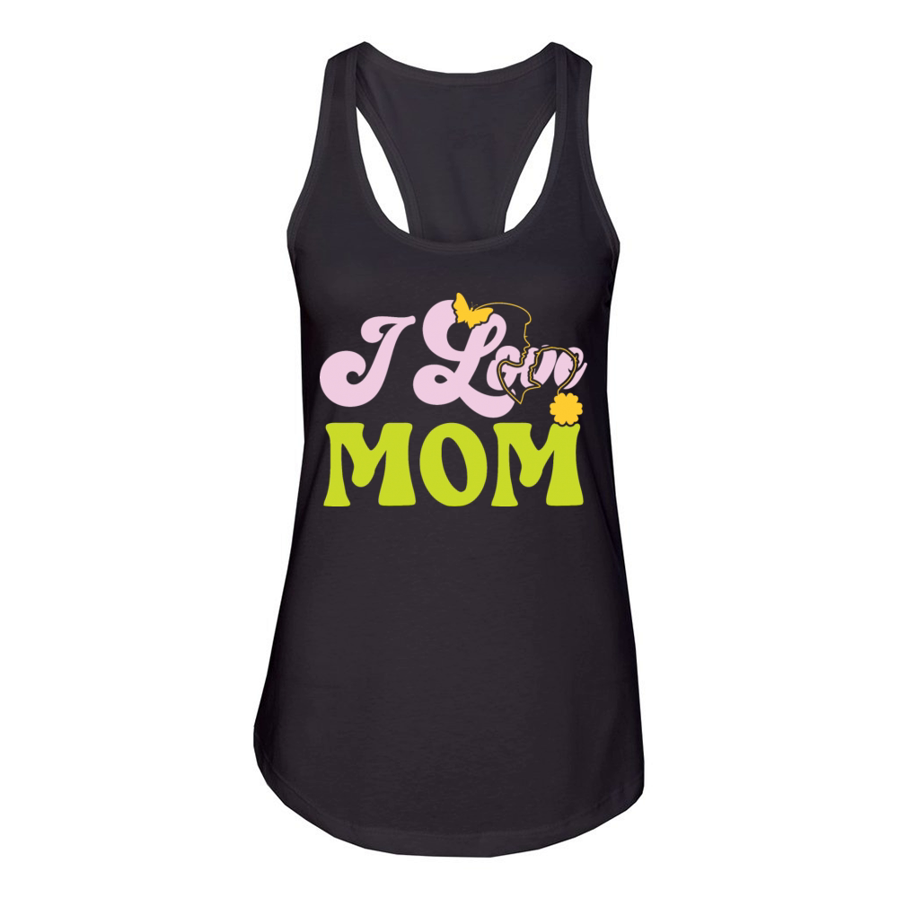 I love mom Women's Racerback Tank
