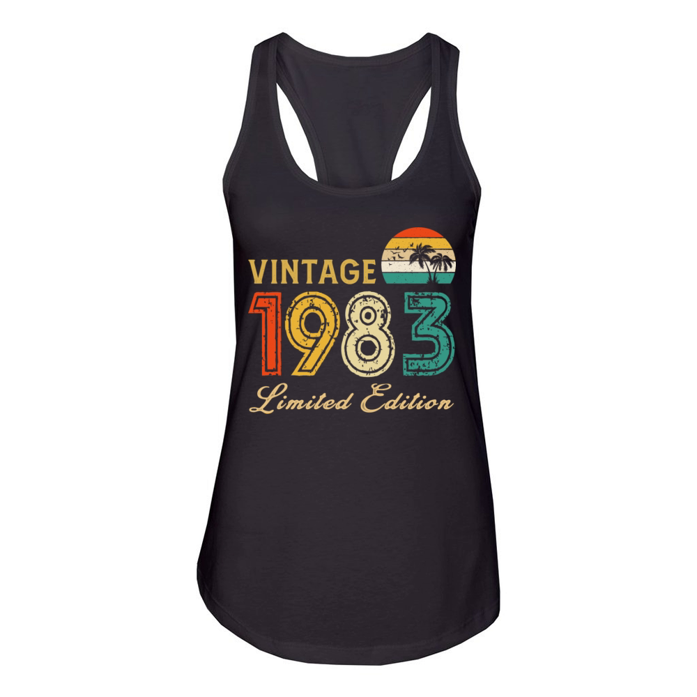 Vintage 1983 Limited Edition Made In 1983 Birthday Women's Racerback Tank