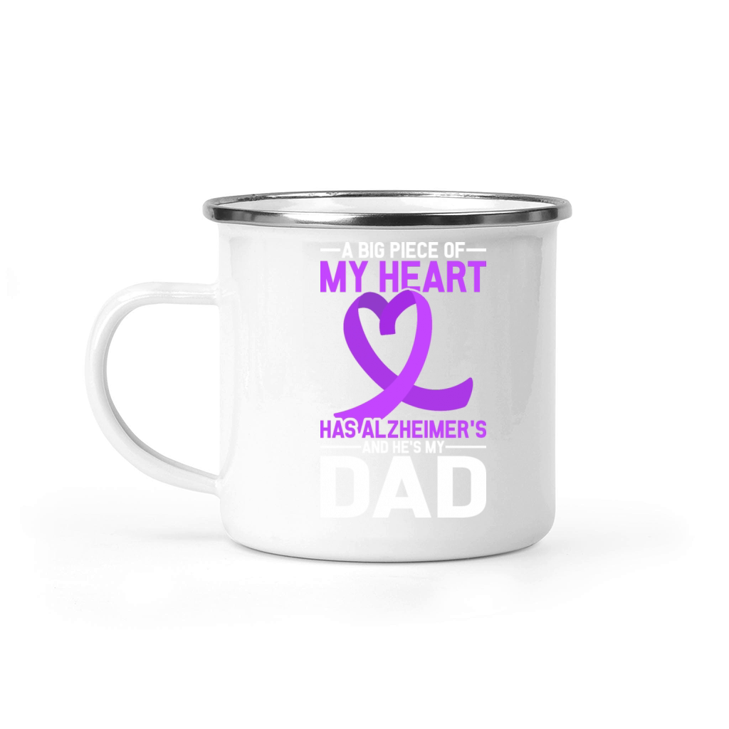 Alzheimers Awareness Dad Purple Ribbon Camping Mug