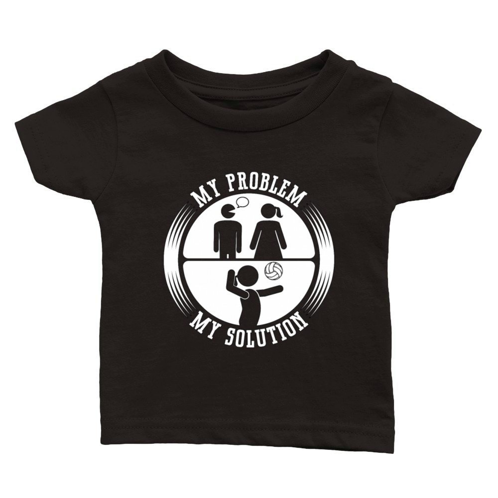 Beach Volleyball My Problem My Pictogram Mom Dad Classic Baby Crewneck T-shirt