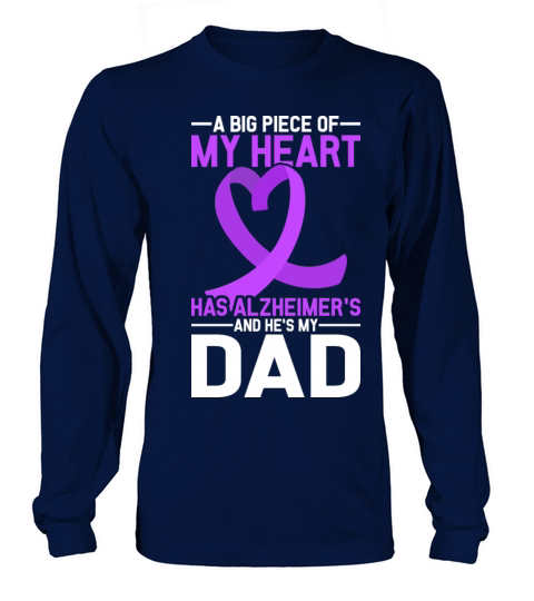 Alzheimers Awareness Dad Purple Ribbon Long sleeved Unisex