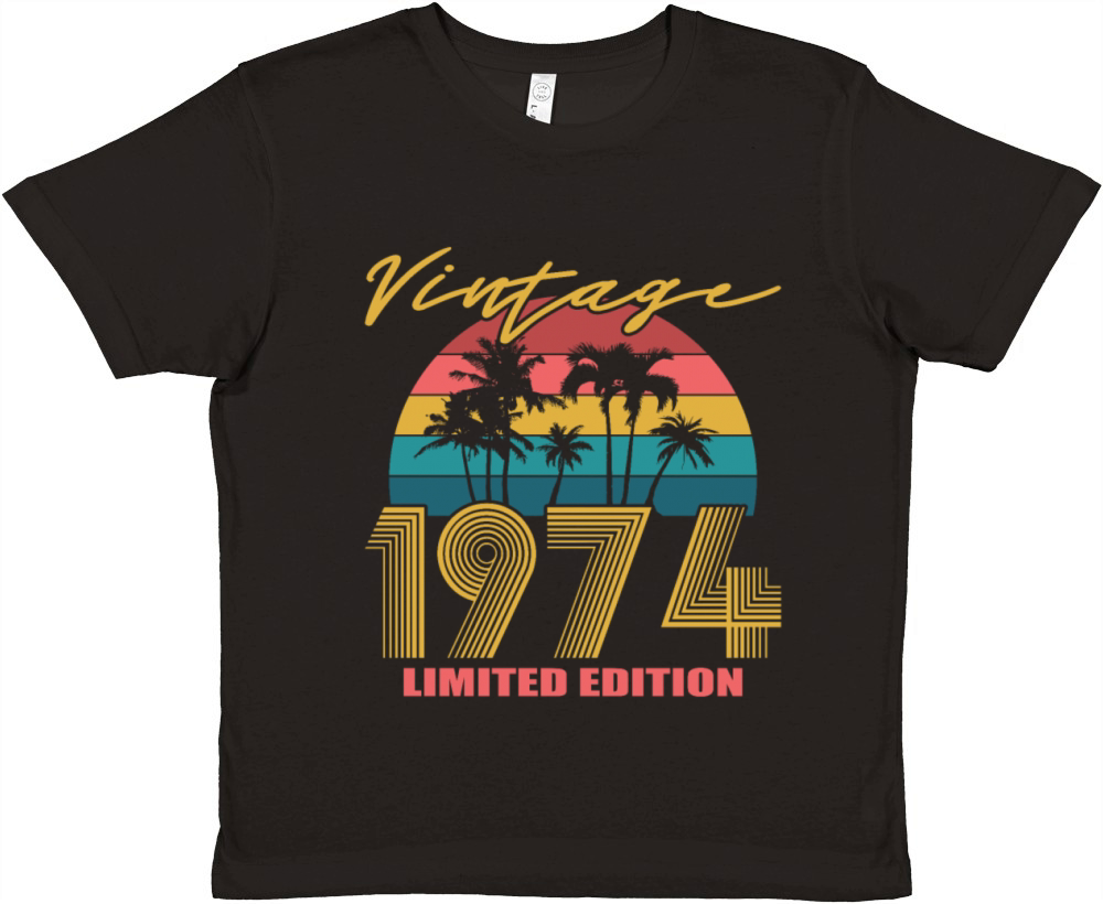 50th birthday vintage 1974 born in 1974 Premium Kids Crewneck T-shirt