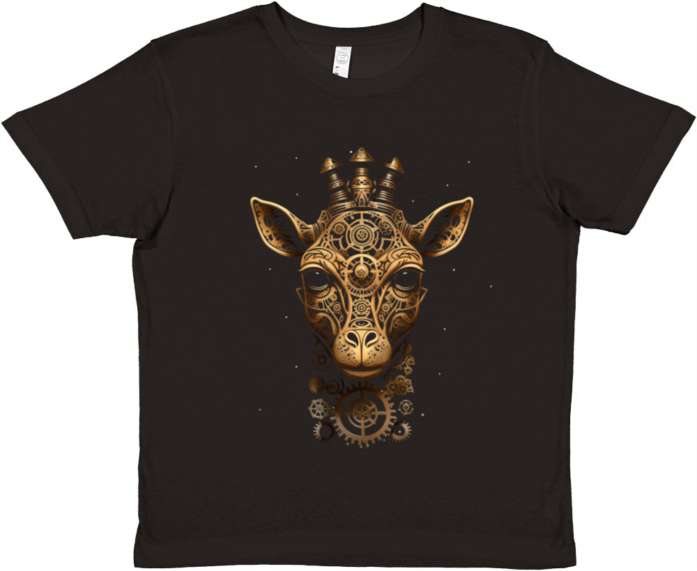 Giraffe Steampunk Animal Gift Premium Kids Crewneck T-shirt