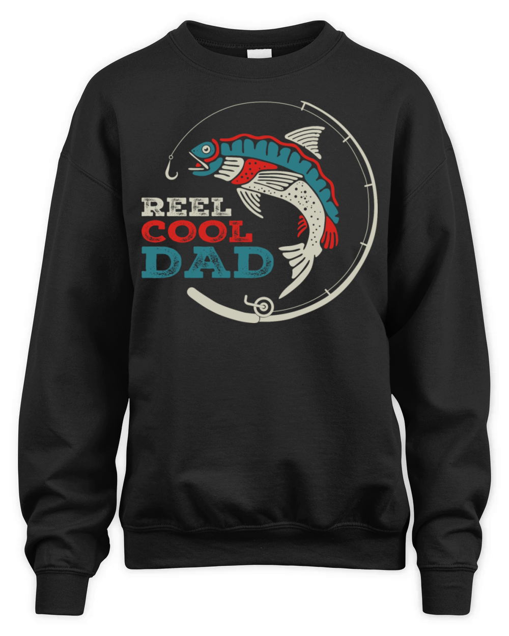 Reel Cool Dad Lover Fishing Unisex Premium Crewneck Sweatshirt