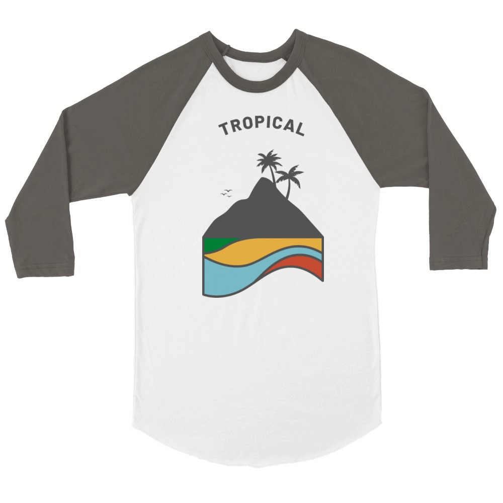 Tshirt Tropical vacation holiday Unisex ¾ sleeve Raglan T-shirt