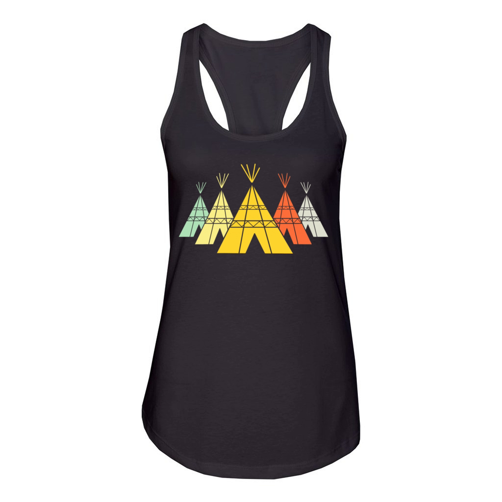 Native American Tipi Teepee Retro T-Shirt Women's Racerback Tank