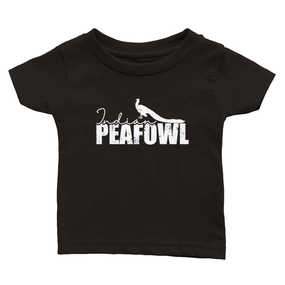 Indian Peafowl Bird Animal Park Feathers Classic Baby Crewneck T-shirt