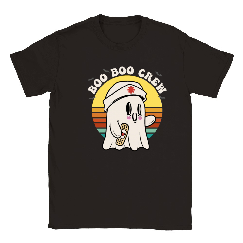 Boo Boo Crew Nurse Halloween - Groovy Funny Classic Kids Crewneck T-shirt