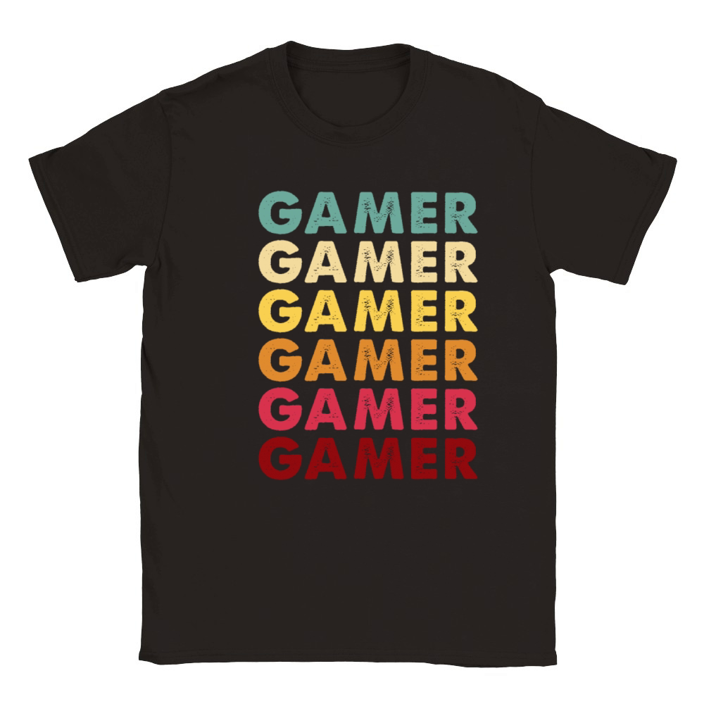 Funny Vintage Video Game Shirt Retro GAMER Men Classic Kids Crewneck T-shirt