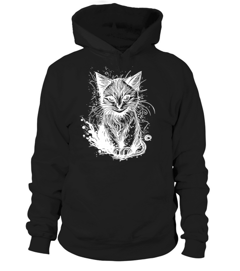 Cuddly Little Cat In Vintage Tattoo Style Hoodie Unisex