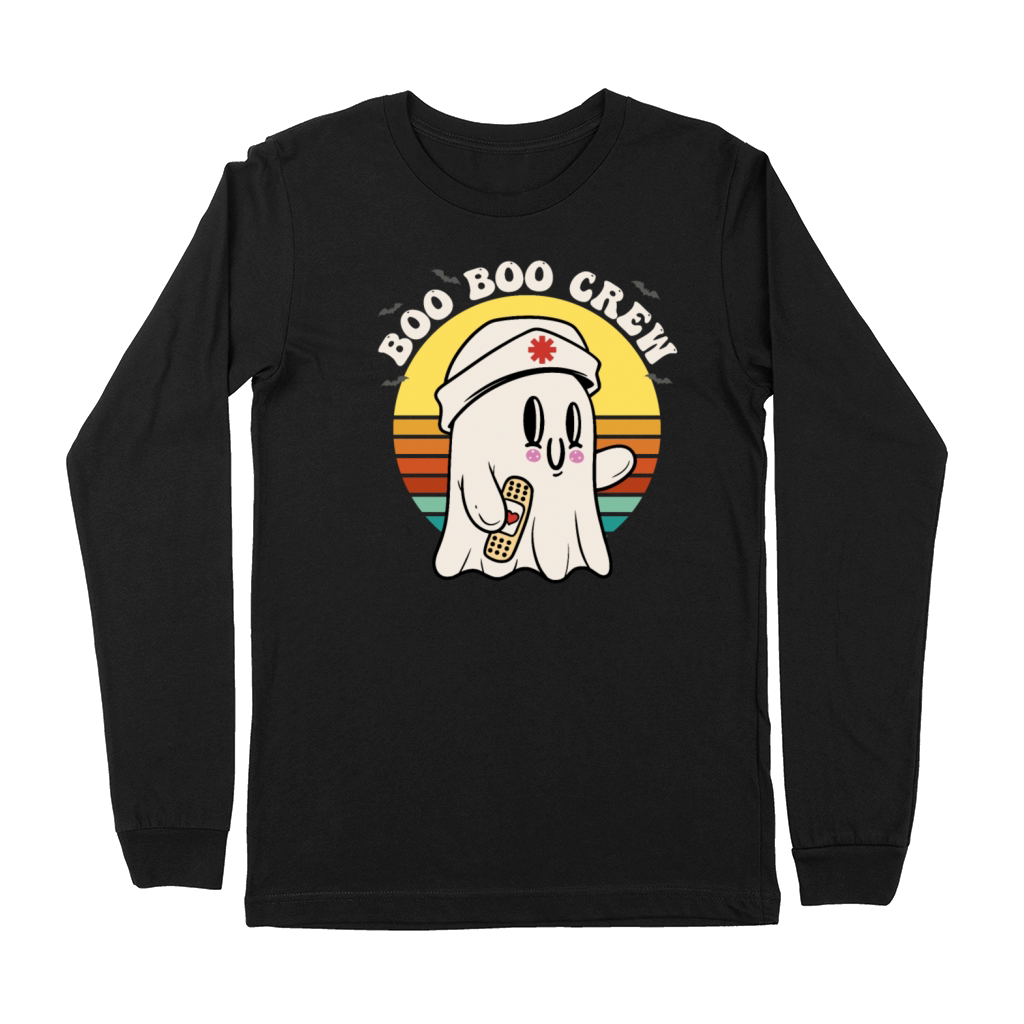 Boo Boo Crew Nurse Halloween - Groovy Funny Premium Long Sleeve