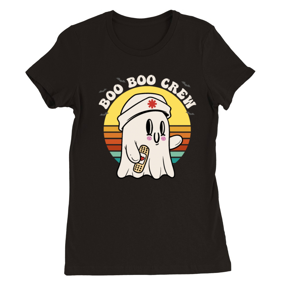 Boo Boo Crew Nurse Halloween - Groovy Funny Premium Womens Crewneck T-shirt