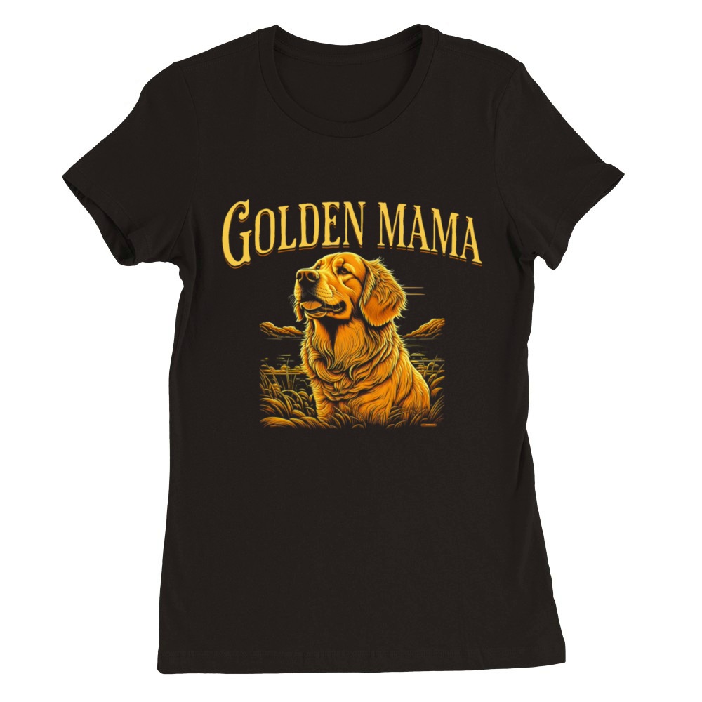 Golden Retriever Mama Premium Womens Crewneck T-shirt
