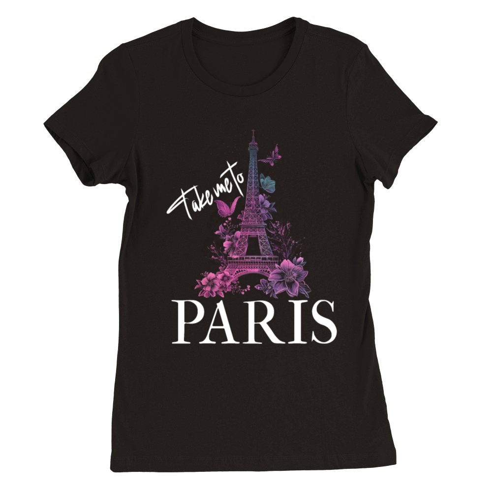 Paris France Eiffel Tower Souvenir Premium Womens Crewneck T-shirt