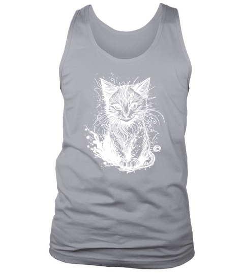 Cuddly Little Cat In Vintage Tattoo Style Tank Top Unisex