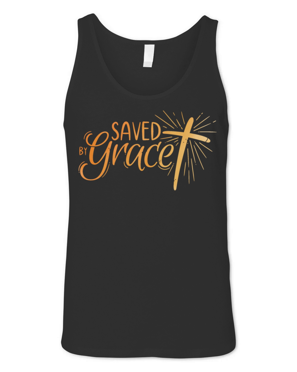 Saved by Grace Lettering Unisex Jersey Tank
