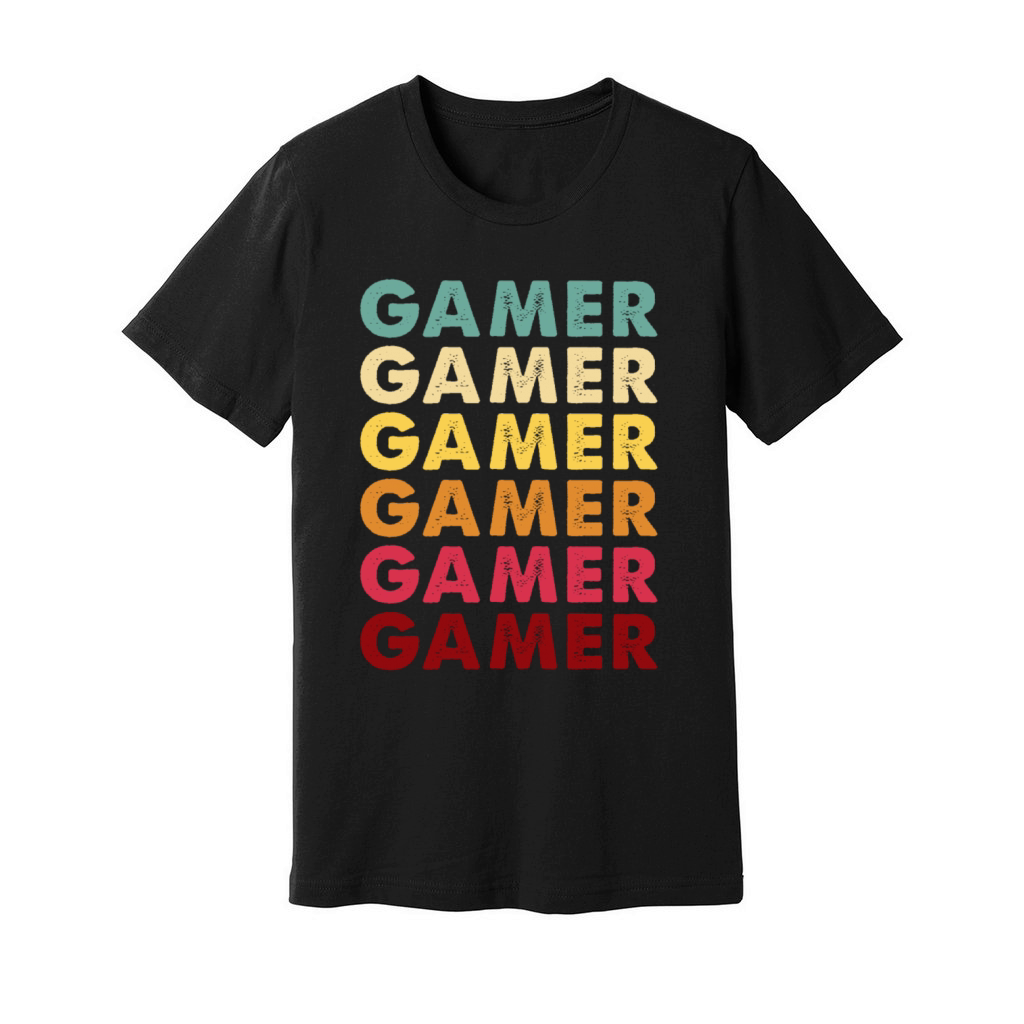 Funny Vintage Video Game Shirt Retro GAMER Men Unisex Jersey Tee