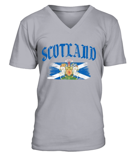 Scotland Scottish Flag UK Vintage V-Neck T-shirt