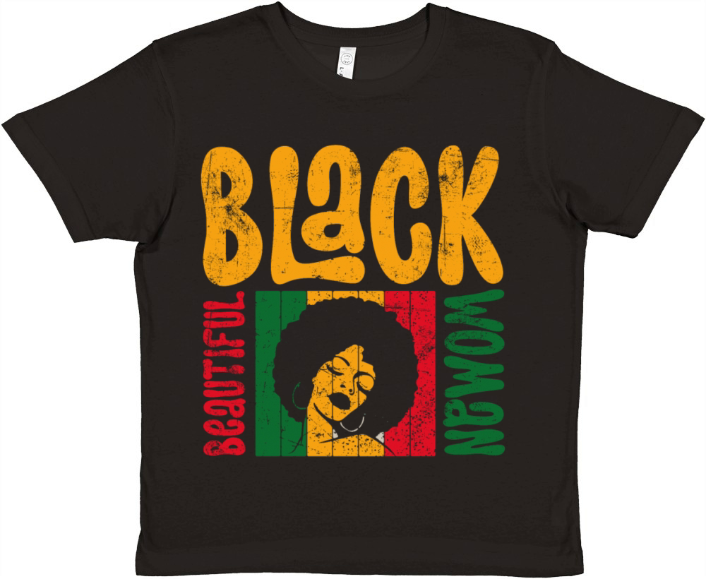 Black beautiful Woman Premium Kids Crewneck T-shirt