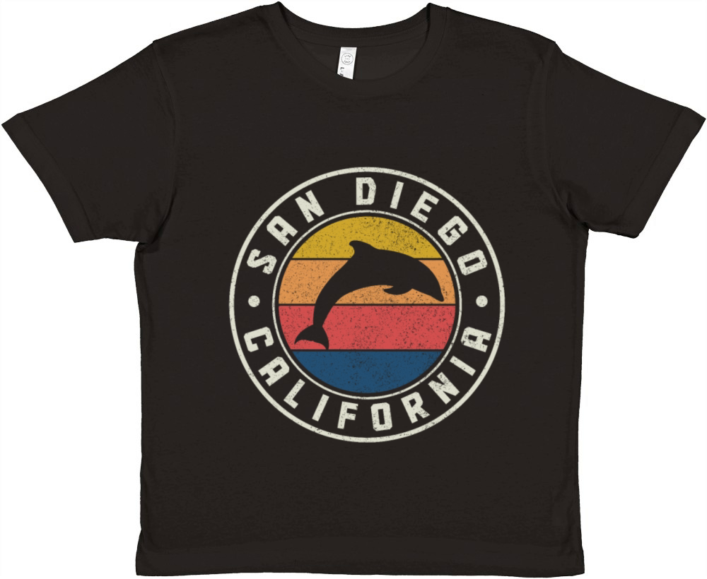 San Diego California Dolphin Souvenir Premium Kids Crewneck T-shirt