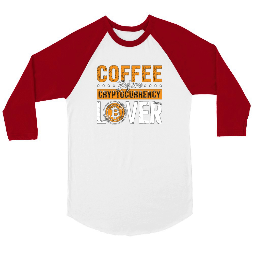 Cryptocurrency Lover Coffee Litecoin Coffee Lover Unisex ¾ sleeve Raglan T-shirt