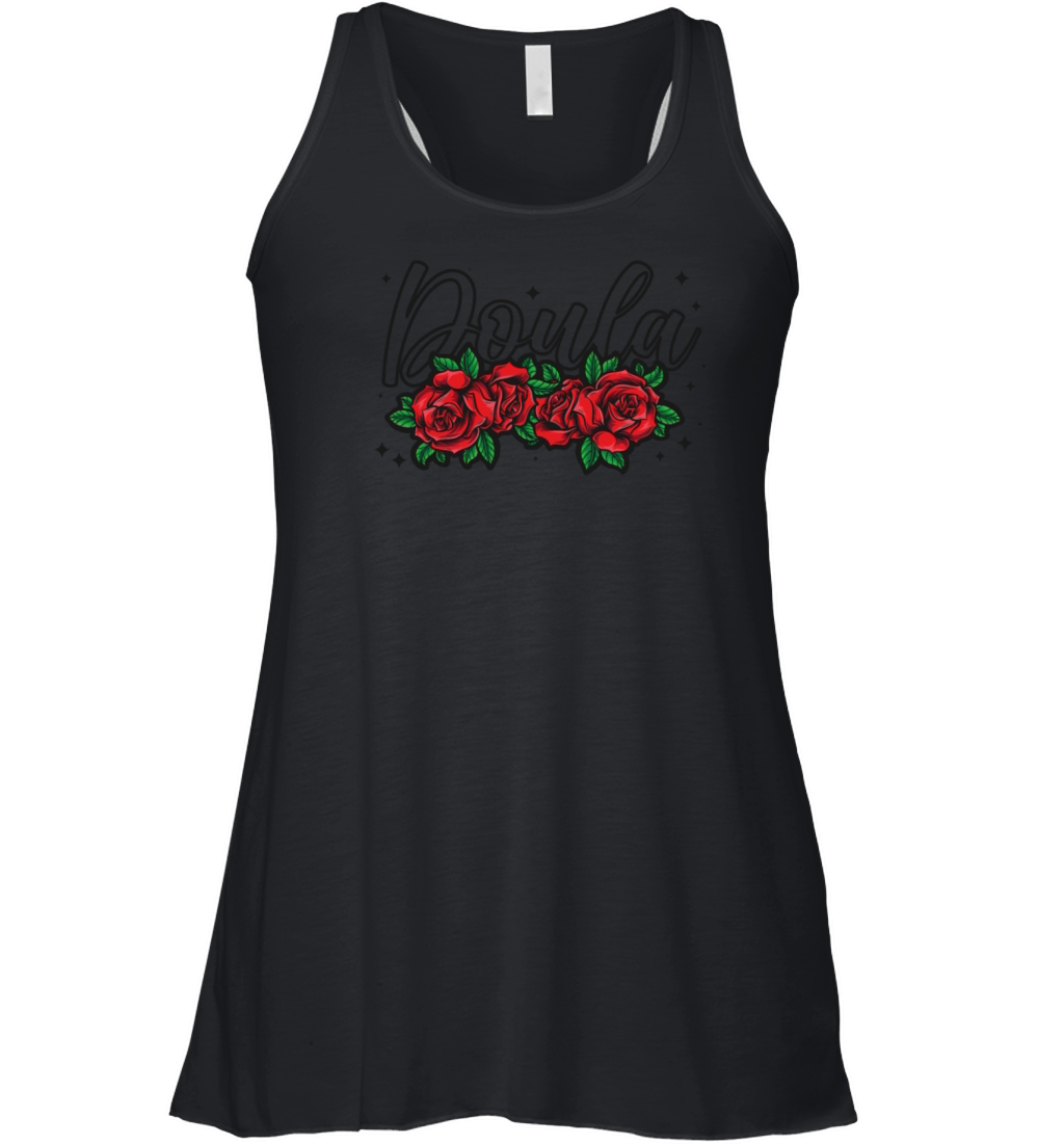 Doula Birth Worker Roses Flower Women's Flowy Tank Top