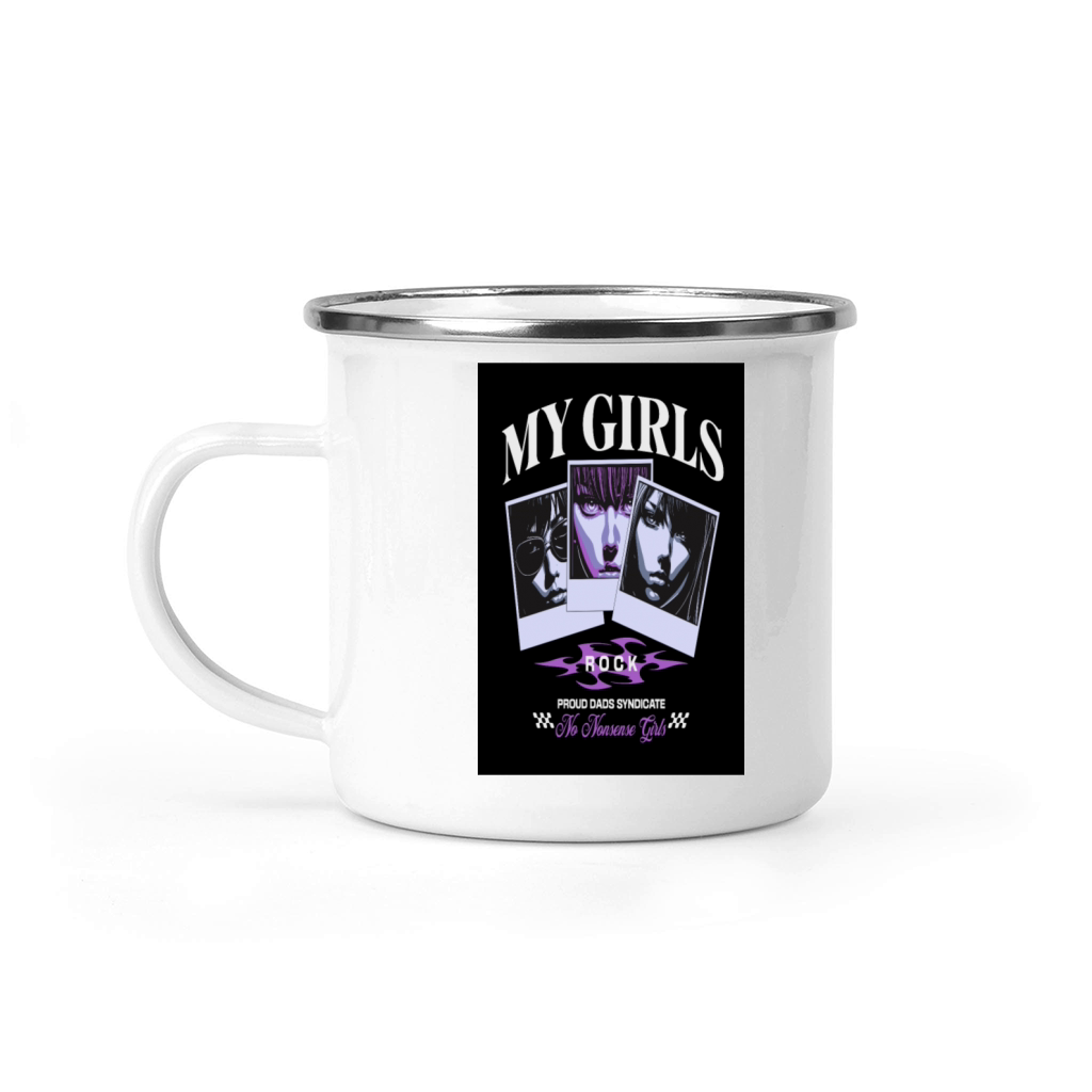 My Girls Rock Vintage Graphic Poster Camping Mug