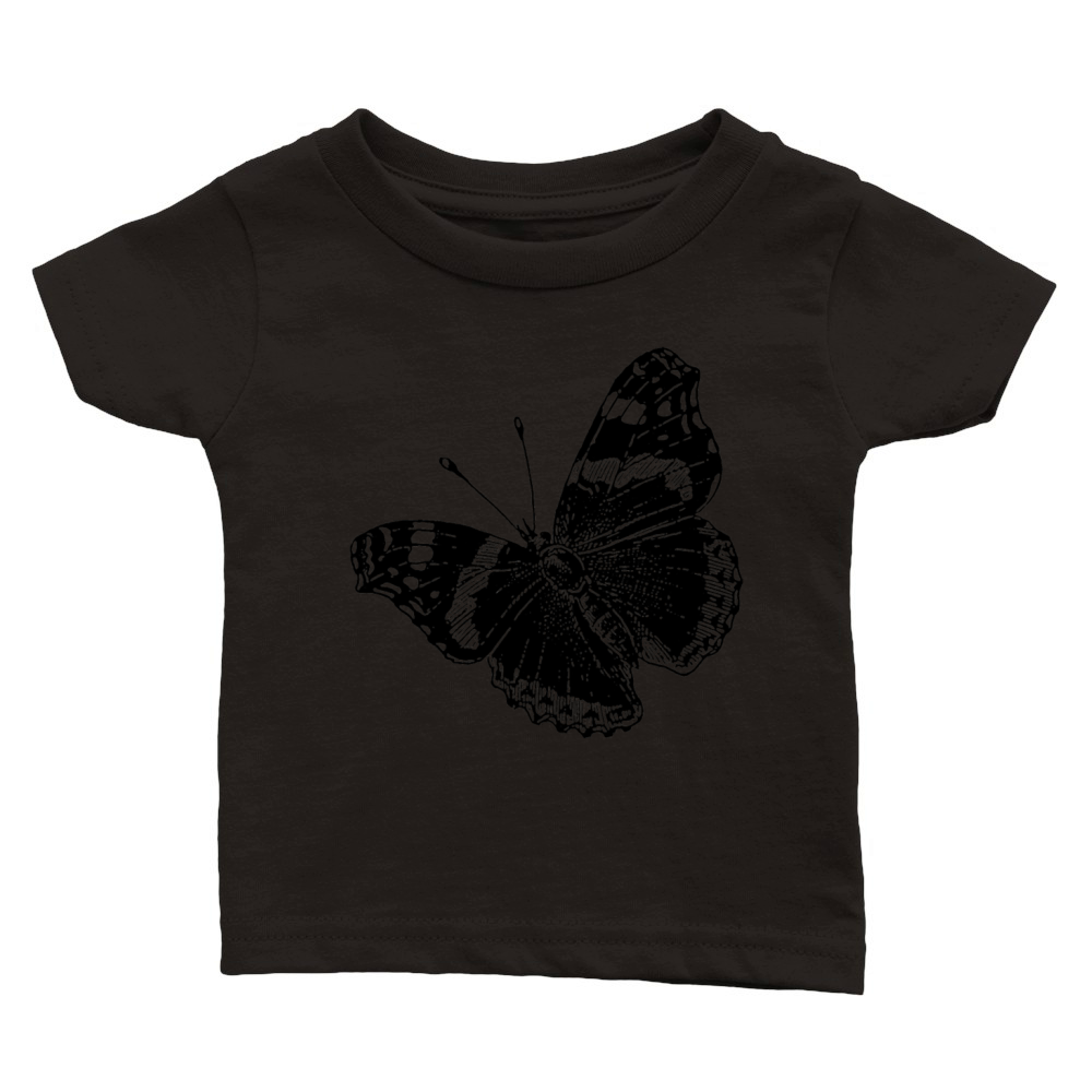 Butterfly Black Silhouette Classic Baby Crewneck T-shirt