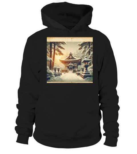 Classic Temple Shrine Scenery Papyrus Scroll Hoodie Unisex