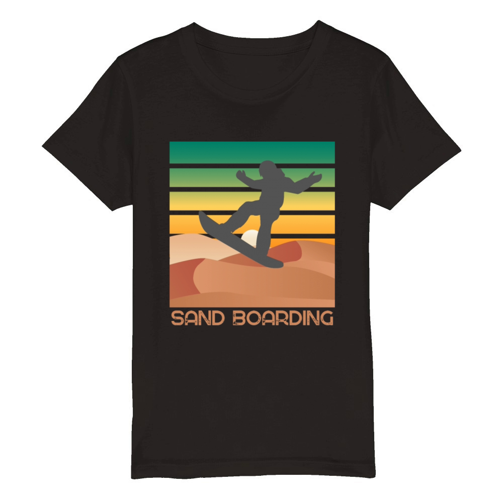 Retro sunset sandboarding lover desert sports Organic Kids Crewneck T-shirt