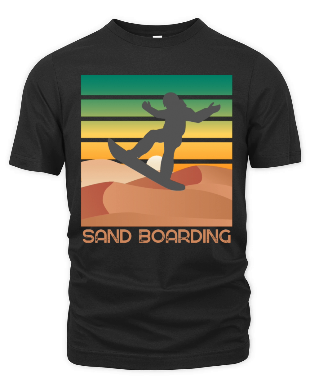 Retro sunset sandboarding lover desert sports Organic Unisex T-shirt