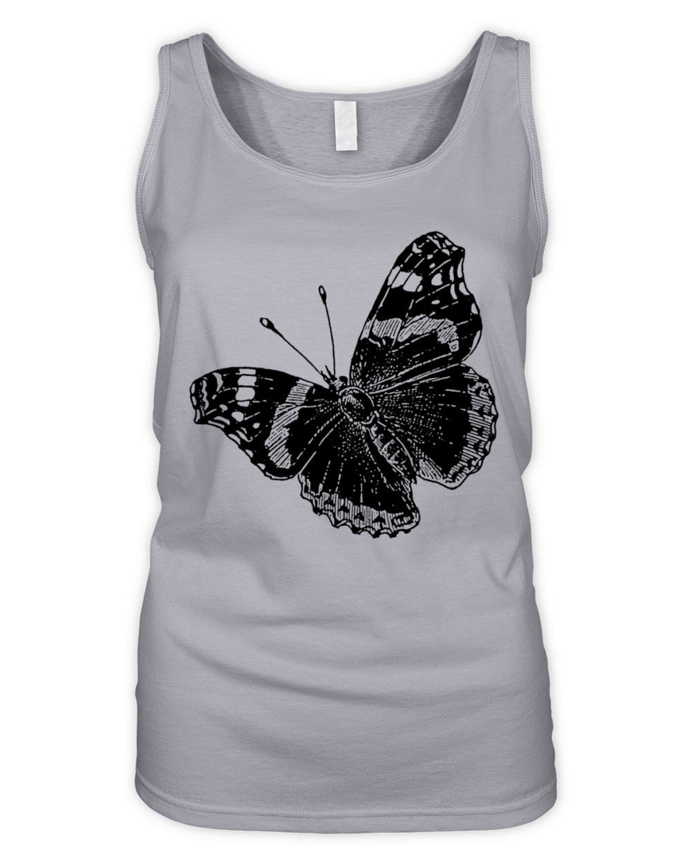 Butterfly Black Silhouette Organic Women's Tank Top