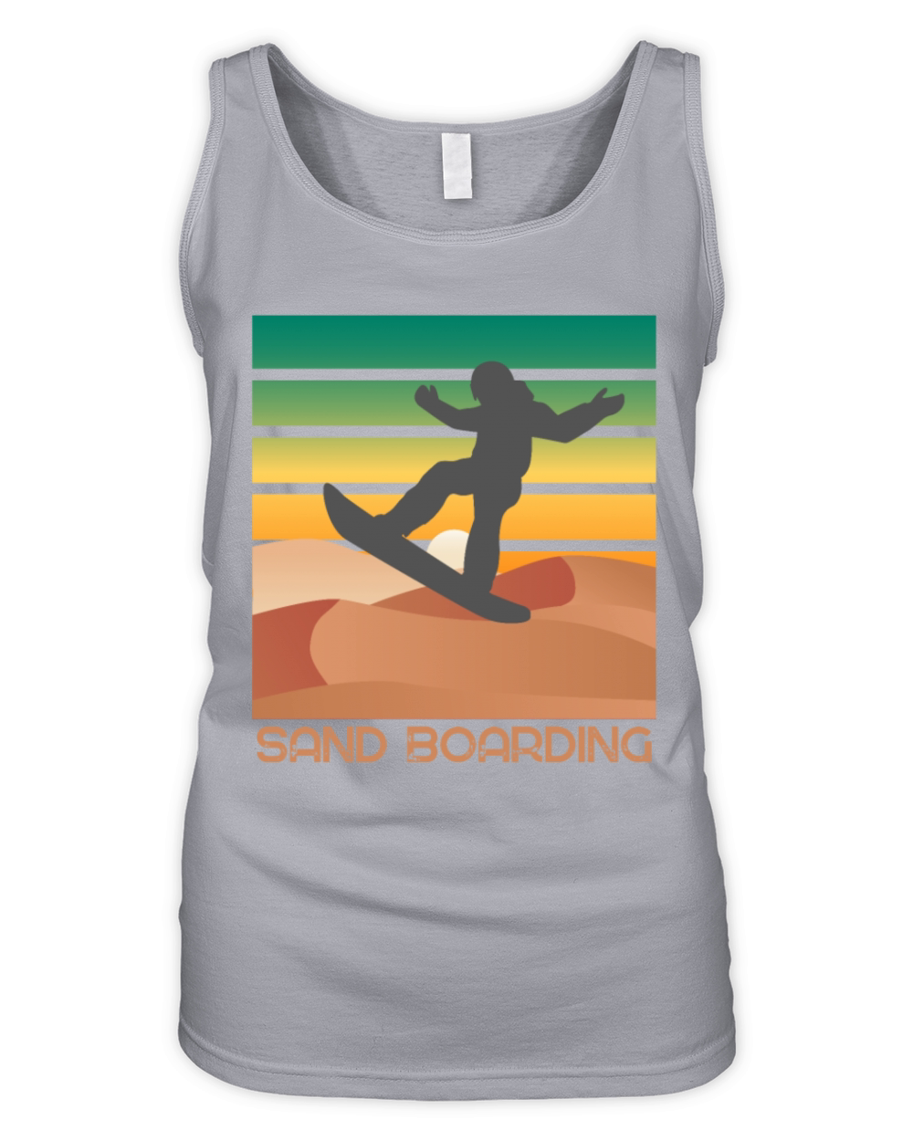 Retro sunset sandboarding lover desert sports Organic Women's Tank Top