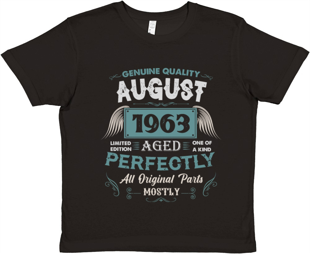 August 1963 Vintage Birthday Present Premium Kids Crewneck T-shirt
