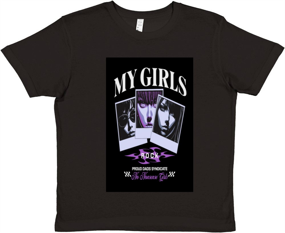 My Girls Rock Vintage Graphic Poster Premium Kids Crewneck T-shirt