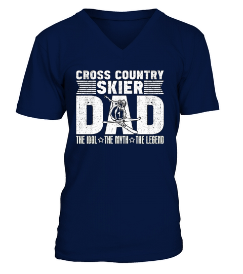 Cross Country Skier Dad The Idol The Winter Sports V-Neck T-shirt