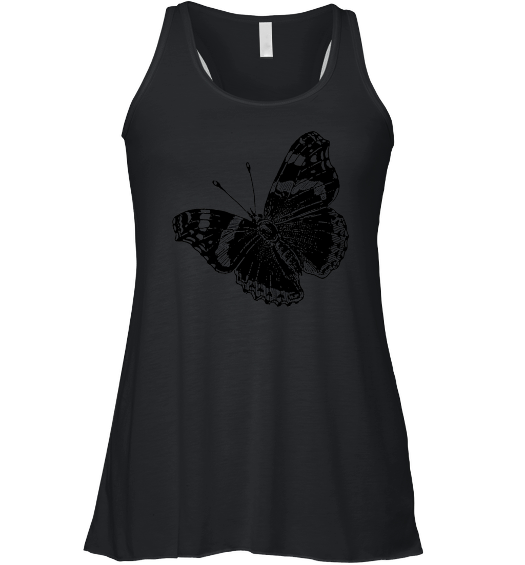 Butterfly Black Silhouette Women's Flowy Tank Top